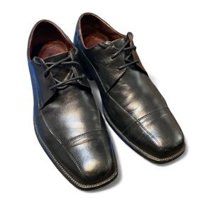 Men's Johnston & Murphy Dobson Cap Toe Oxfords in Black Leather Size 12